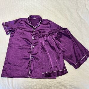 Purple Satin Pajama Set
